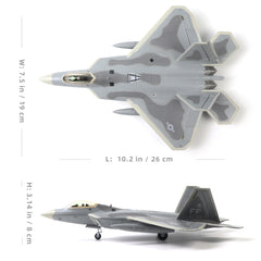1/72 F-22 Raptor Diecast Metal Model - USAF FF 27th FS Stealth Fighter Jet with Stand by NUOTIE