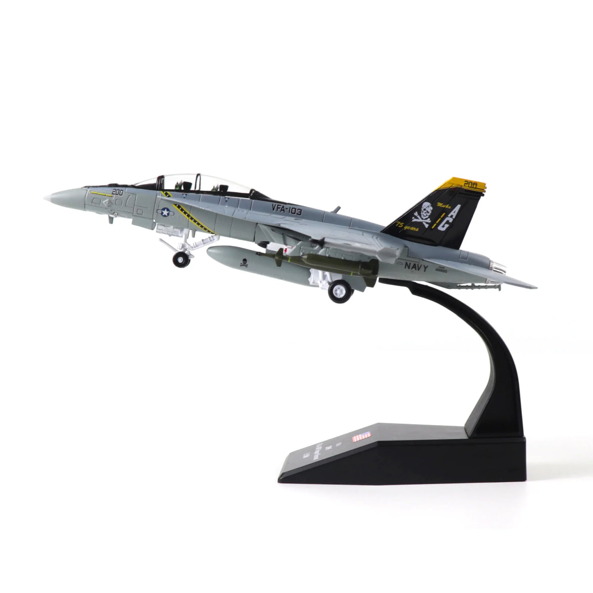 NUOTIE 1/100 F/A-18 Super Hornet model in grey with details, side profile