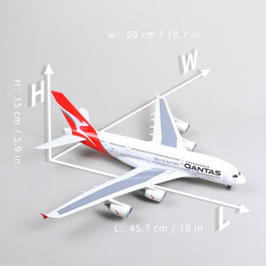 1/160 Airbus A380 18 inchs Large Model Diecast Airplane Model Kits with Stand Sky Jumbo Airliner Model Plane Display Collectible Model Kit for Aviation Enthusiast Gift