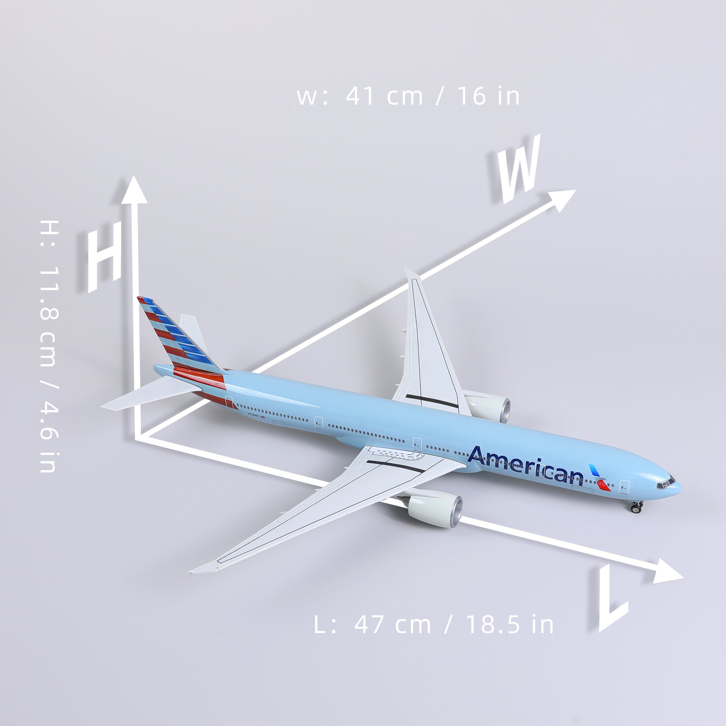 1/150 Boeing 777-300ER American Airlines Diecast Airplane Model | Finished Static Display with Stand