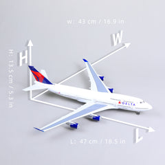 1/160 Boeing 747 Delta Airlines Diecast Airplane Model | Finished Jumbo Jet Static Display with Stand