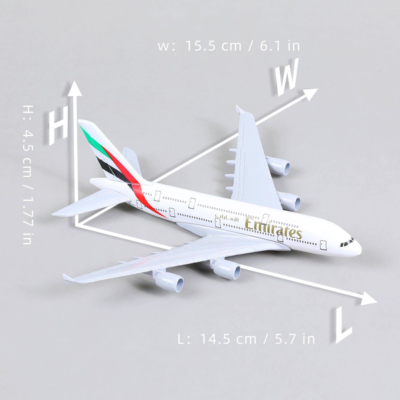 1/400 Diecast Metal Emirates Airbus A380 Passenger Airliner Model, Collector's Display by QIYUMOKE