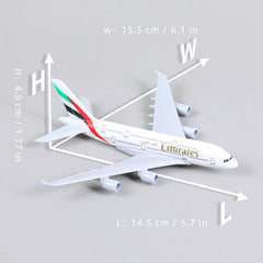1/400 Diecast Metal Emirates Airbus A380 Passenger Airliner Model, Collector's Display by QIYUMOKE