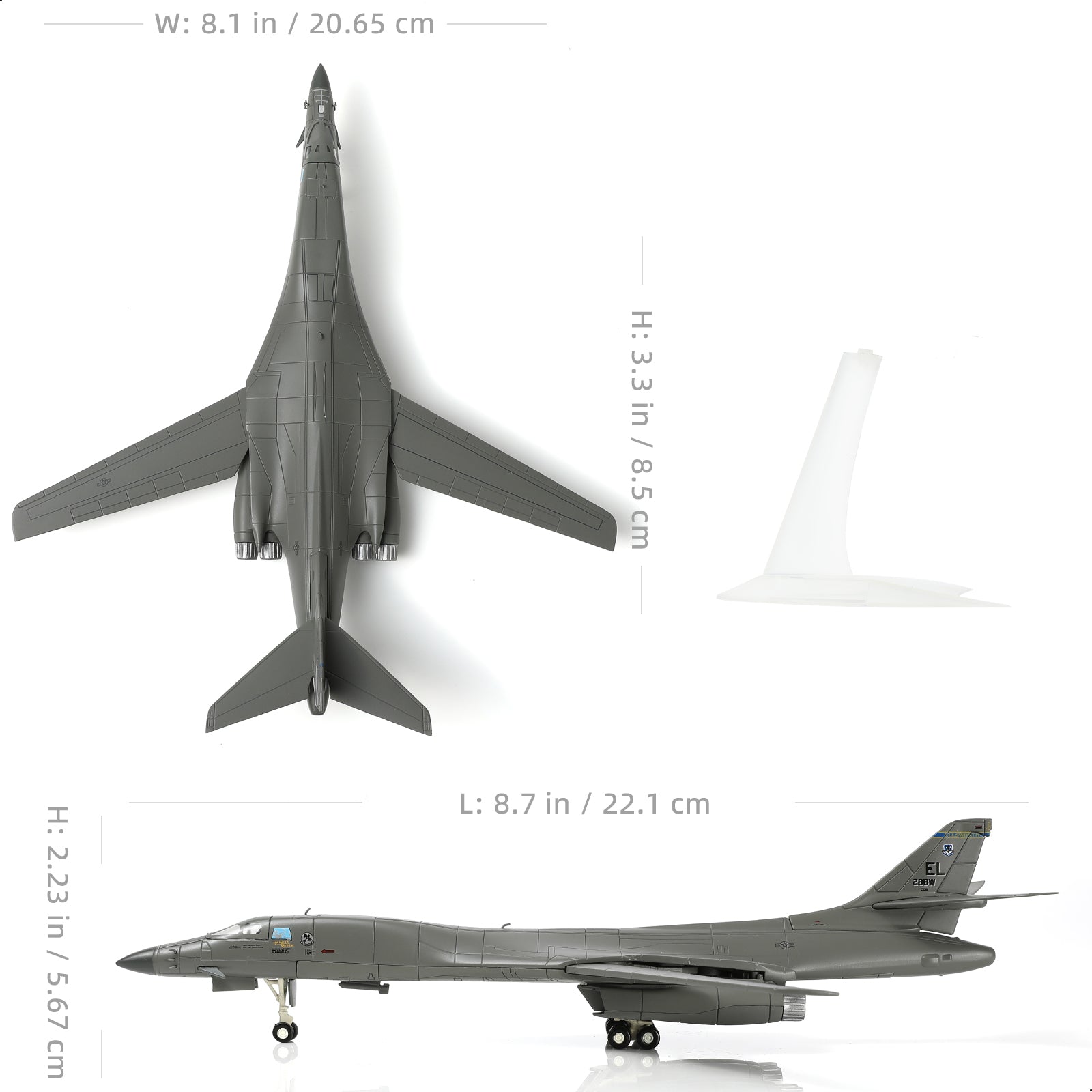 1:200 Diecast Metal B-1B Lancer Strategic Bomber Model - American Air Force Aircraft with Stand