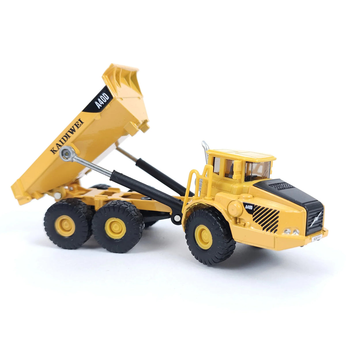 RISOPEN 1:50 die-cast construction dump truck scale model in yellow with raised bed