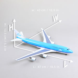 1/160 Boeing 747 17 inches Large Model Diecast KLM Airplane Model Kits with Stand Airlines Model Plane Display Collectible for Aviation Enthusiast Gift