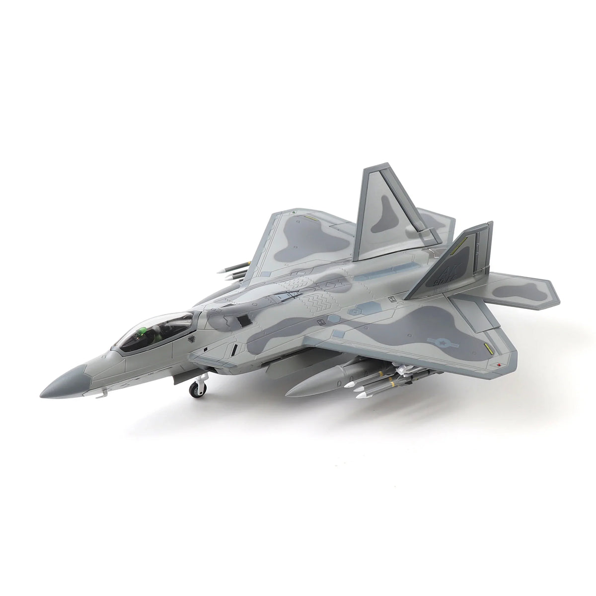 NUOTIE F-22 Raptor diecast metal model in gray, top view