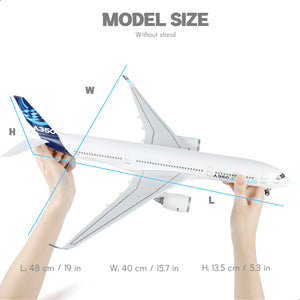 QIYUMOKE 1/150 Large Scale Airbus A350 Prototype Airplane Model with Stand for Adult Aviation Souvenir Plane Gift, Home or Office Desktop Decor