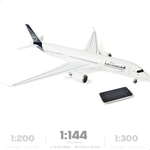 QIYUMOKE 1/144 Compatible for Lufthansa Airplane Model Kitsfor Airbus A350 Dreamliner Airlines Resin Plane Model with Display Stand for Adult Aviation Gift or Display Decorations