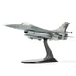 NUOTIE F-16 Fighting Falcon diecast model in black and gray, side profile on display stand