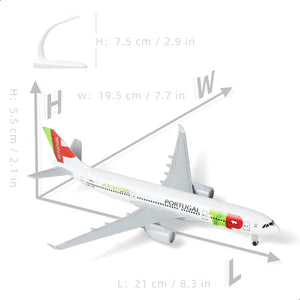 QUYUMOKE 1/300 TAP Air Portugal Airbus A330 Diecast Metal Aircraft Model with Stand for Aviation Enthusiasts as Gifts, Exhibition Decoration