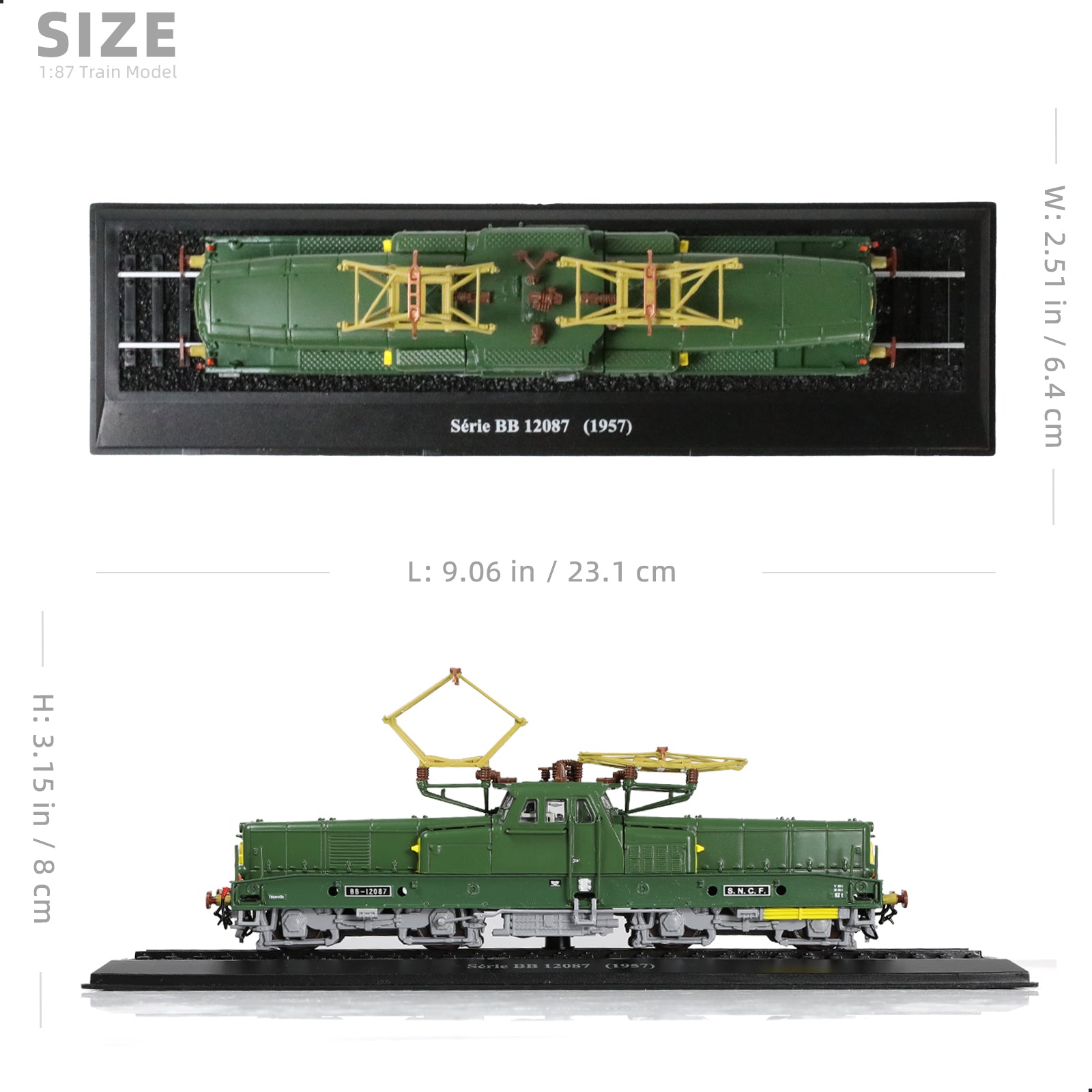 1:87 Scale 1957 Série BB 12087 Train Model Set Alloy Metal