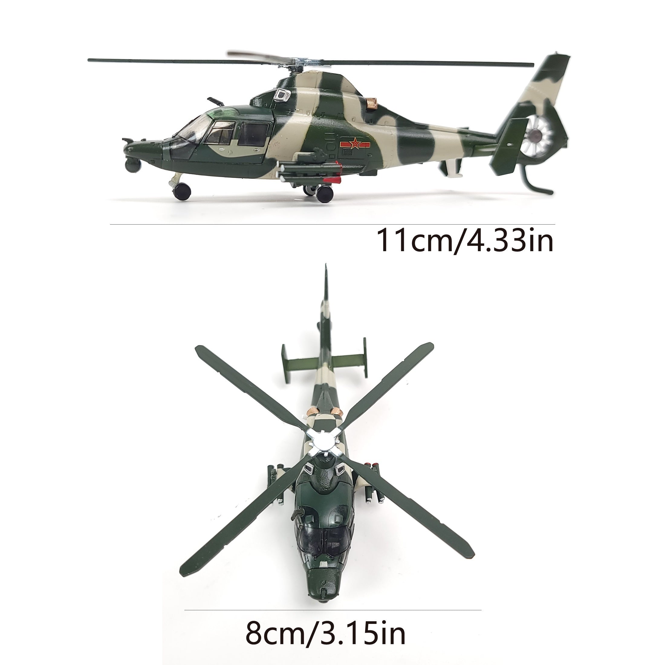 1/100 Scale SA365N/N1 Dolphin Diecast Metal Model - Z9 Armed Helicopter Gunship