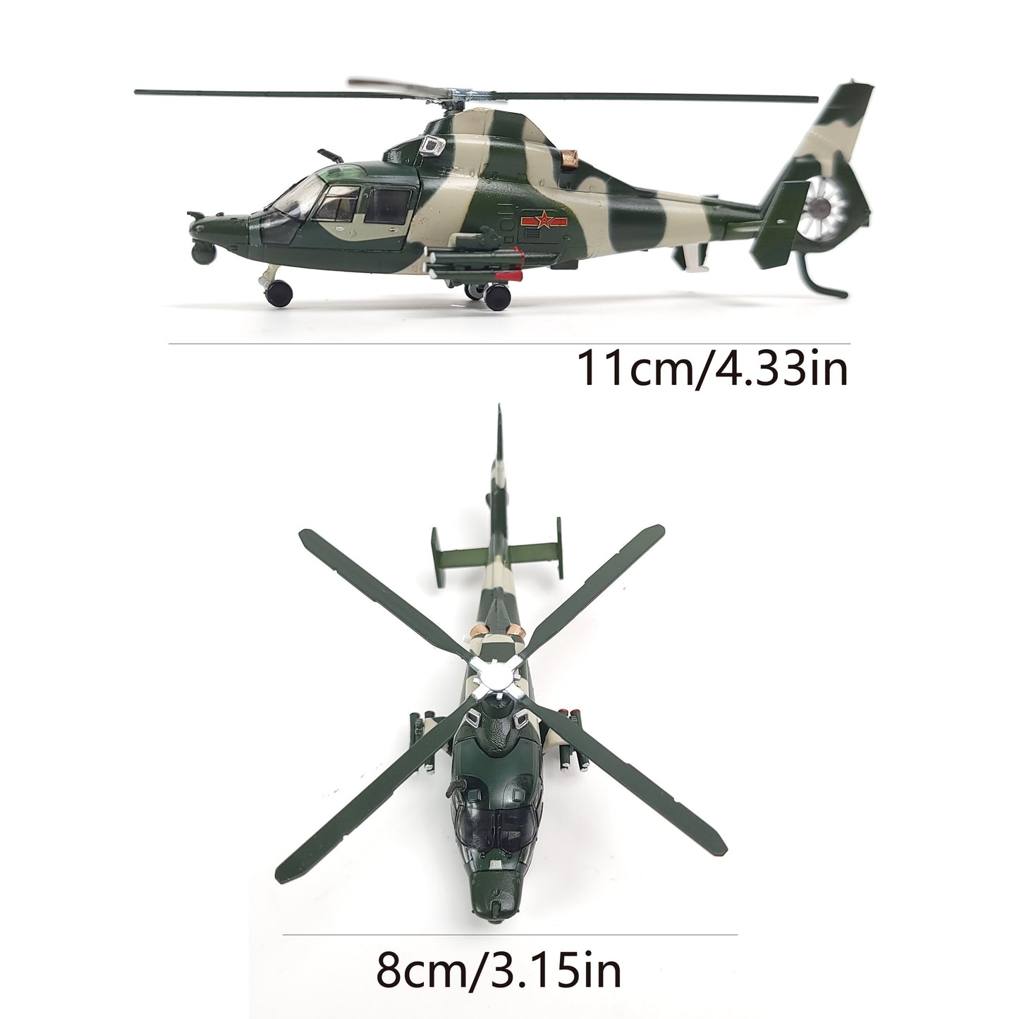 1:100 Dolphin SA365N/N1（Z9）Helicopter Model Kit Gunship Diecast Attack Helicopter Suitable for Collect and Gift