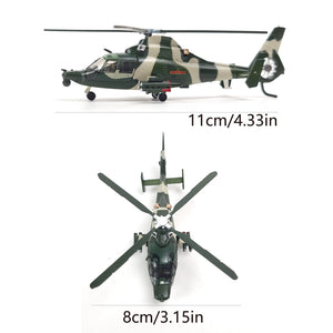 1:100 Dolphin SA365N/N1（Z9）Helicopter Model Kit Gunship Diecast Attack Helicopter Suitable for Collect and Gift