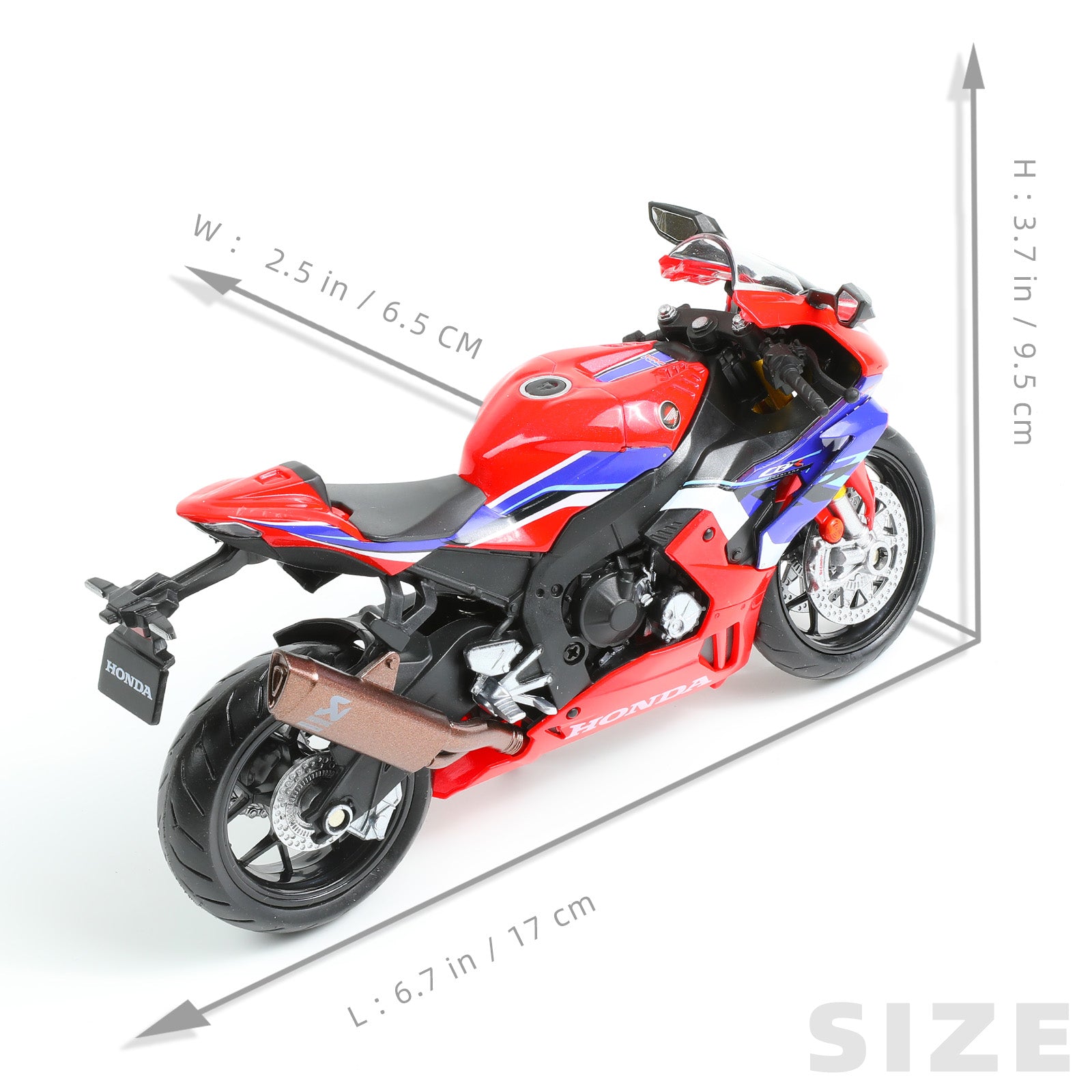 1:12 Die-cast Honda CBR1000RR-R Fireblade Motorcycle Scale Model, MAKEDA