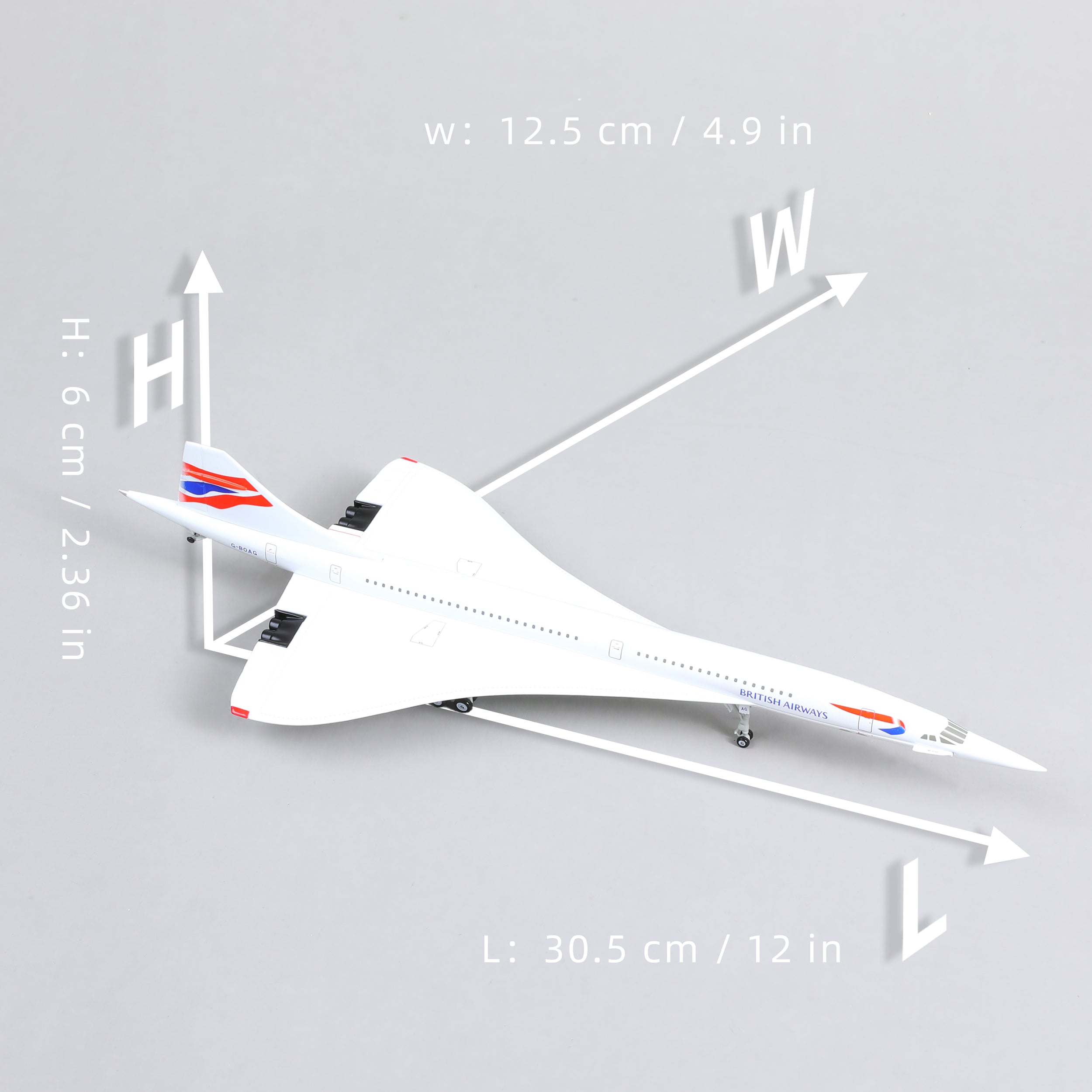 1:200 Aerospatiale/BAC Concorde Diecast Model British Airways | Finished Supersonic Jet Static Display with Stand