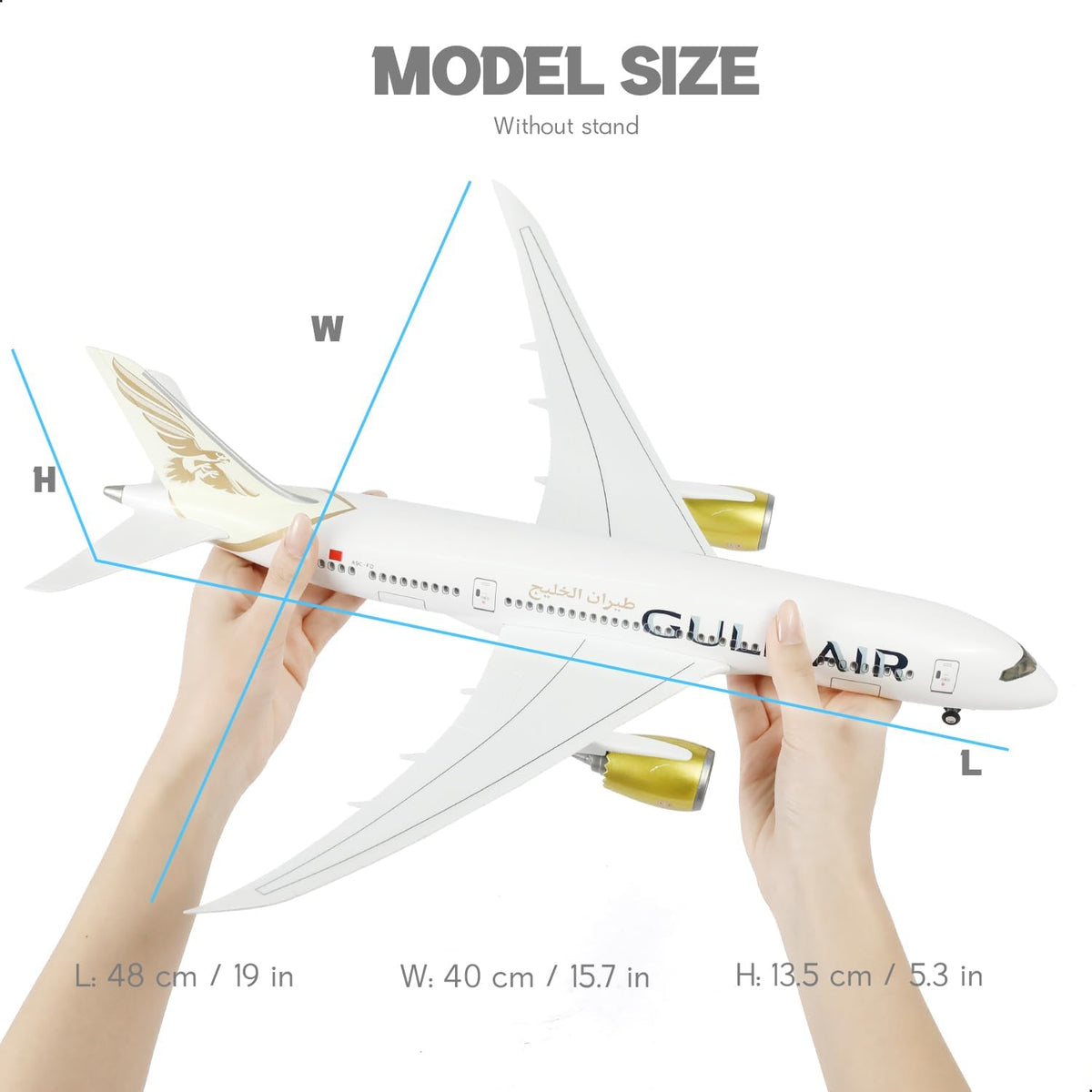1/130 Large Scale Gulf Boeing 787 Airplane Model with Stand-QIYUMOKE