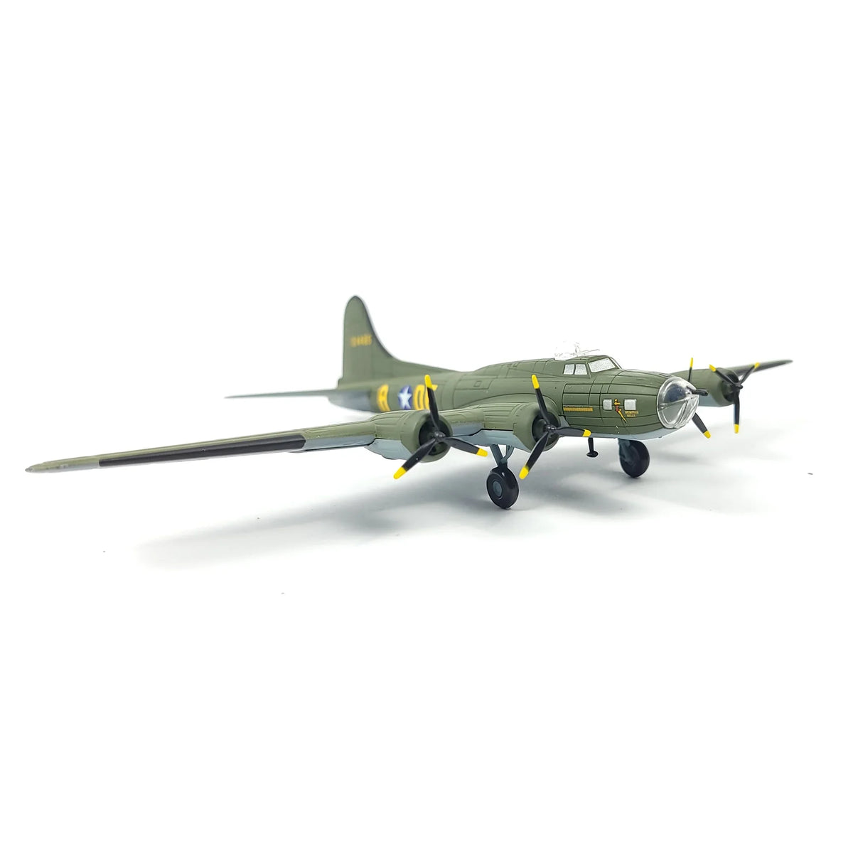 NUOTIE Model B-17F Flying Fortress diecast model in silver, front view
