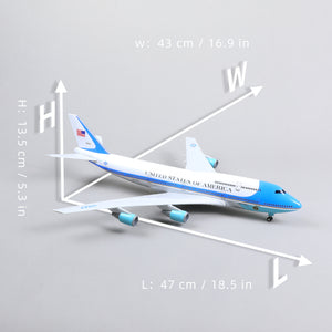 1/160 Boeing 747-200B VC-25A Airforce One 17 inchs Large Model Diecast Airplane Model Kits with Stand Airlines Model Plane Display Collectible for Adult