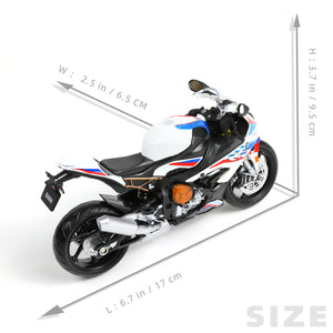 DieCast Motorcycle Model for BMW S1000RR, Realistic Motorcycle Metal Model, 1:12 Scale Kids Moto Toy or Collection,MAKEDA Pre-Built Toys Gift