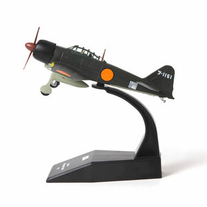 1/72 A6M Zero Diecast Metal Aircraft Model Kit JP Mitsubishi WWII Vintage Fighter Airplane Model with Stand for Adult Military Enthusiasts Collections or Gift (1942 A6M3)