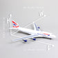 1/160 Boeing 747 British Airways 17 inchs Large Model Diecast Airplane Model Kits with Stand Airlines Model Plane Display Collectible for Aviation Enthusiast Gift