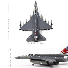 1/72 F-16D Fighting Falcon Diecast Metal Model - Singapore Air Force Two-Seat Fighter Jet with Stand by NUOTIE