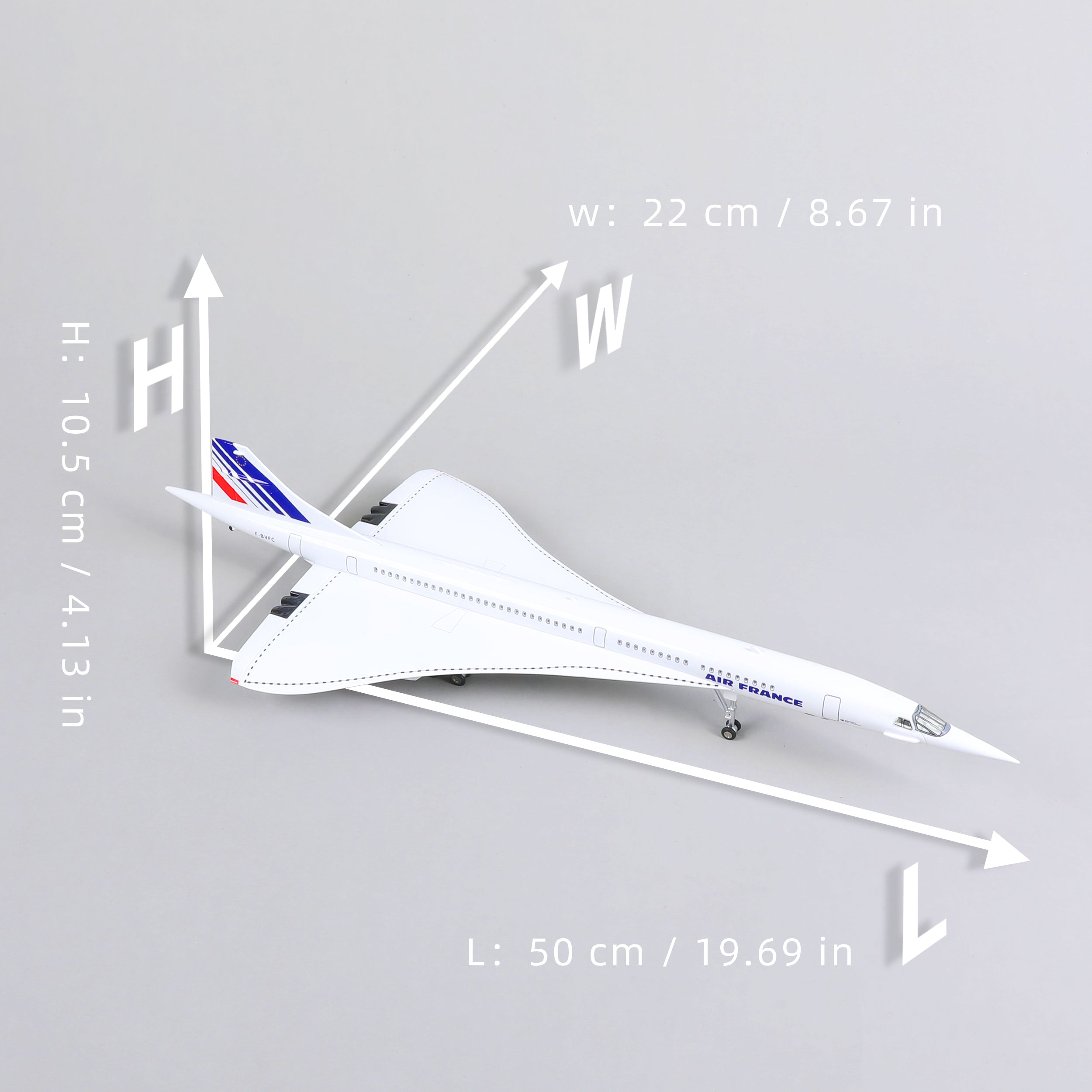 1:125 Concorde Air France Diecast Airplane Model | Finished Large Scale Supersonic Jet Display