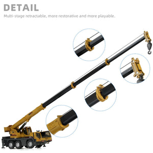 1/50 Die-cast Construction Autocrane Extendable Heavy Crane Truck Scale Model