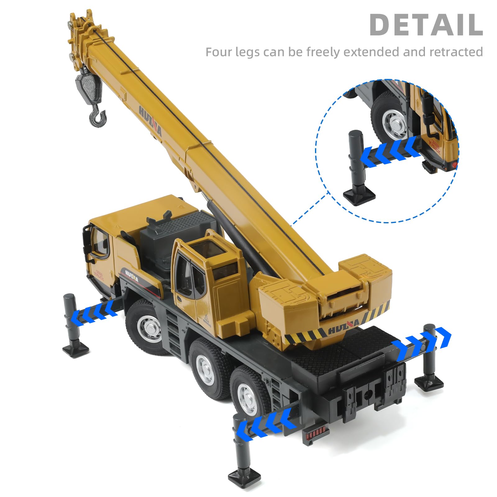 1/50 Die-cast Construction Autocrane Extendable Heavy Crane Truck Scale Model