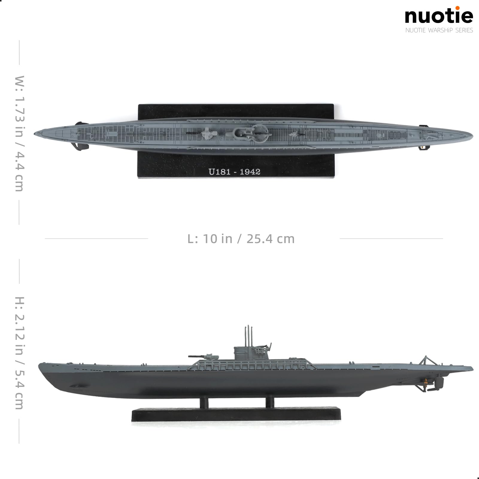 1/350 Die-cast WWII German Kriegsmarine U-181 Type IXD2 Submarine Scale Model, NUOTIE