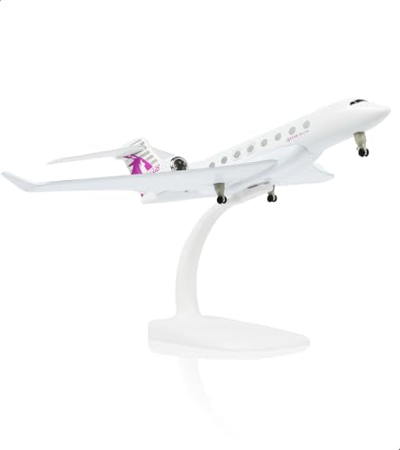 1/150 Gulfstream Qatar Diecast Business Jet Model Airplane with Display Stand