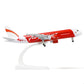1/200 Scale Asian Airlines Airbus A320 Die-Cast Metal Model – 7.3" Pre-Built Aircraft Replica with Display Stand BY QIYUMOKE