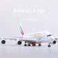 1/160 Airbus A380 Emirates 18 inchs Large Model Diecast Airplane Model Kits with Stand Sky Jumbo Airliner Model Plane Display Collectible Model Kit for Aviation Enthusiast Gift