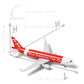1/200 Scale Asian Airlines Airbus A320 Die-Cast Metal Model – 7.3" Pre-Built Aircraft Replica with Display Stand BY QIYUMOKE