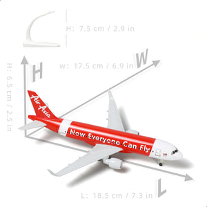 1/200 Scale Asian Airlines Airbus A320 Die-Cast Metal Model – 7.3" Pre-Built Aircraft Replica with Display Stand BY QIYUMOKE