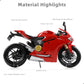 1:12 Motorcycle Model for Ducati 1199 Panigale Alloy Diecast Motorcycle Model Toy Mini Moto Gift（Red）