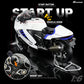 Close-up of Suzuki Hayabusa motorcycle model showing start button and key insert area with detailed features.