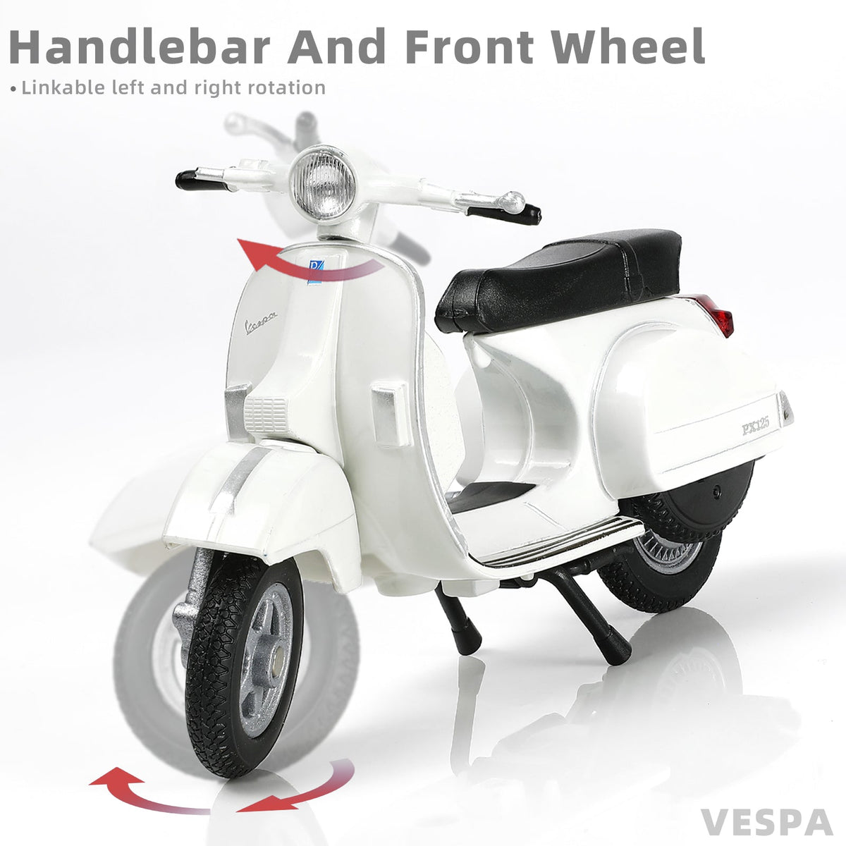 Scooter Scale Model 1/18 Scale 2016 Vespa PX Moped Scooter Diecast Model, Red Classic Moto