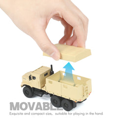 1:64 Diecast USMC MTVR MK23 Medium Tactical Vehicle Military Truck Scale Model, Desert Camouflage,7-Ton Cargo Truck Replica