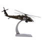 NUOTIE Model Sikorsky UH-60 Black Hawk diecast metal model in black and navy with stand, angled view
