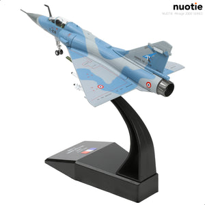 NUOTIE Mirage 2000C-5F diecast model in blue and gray, side profile with details