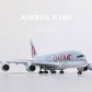 1:160 Airbus A380 Qatar Airways 18 inchs Large Model Diecast Airplane Model Kits with Stand Sky Jumbo Airliner Model Plane Display Collectible Model Kit for Aviation Enthusiast Gift