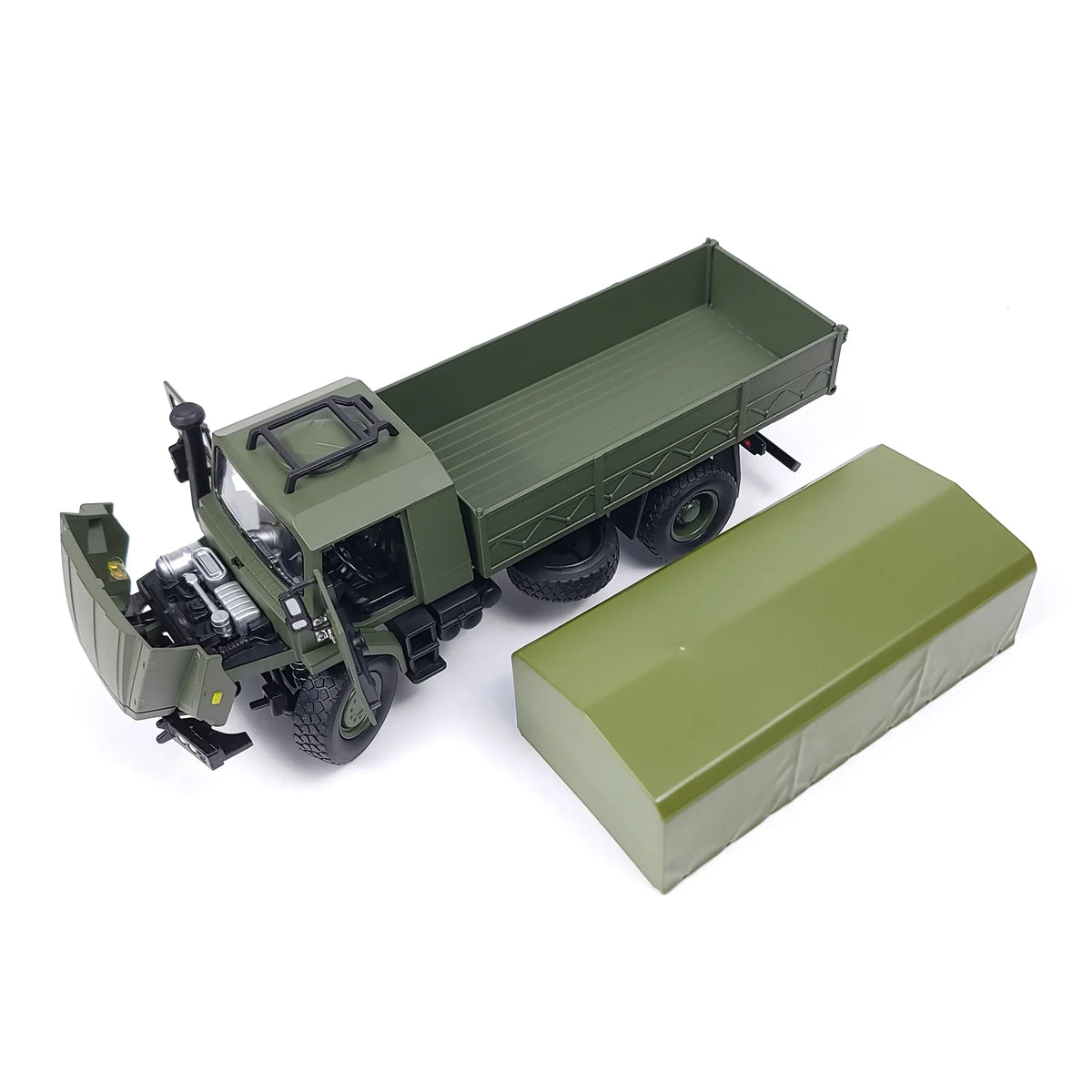 Top view of NUOTIE military truck showing the detachable cover and interior cargo area.