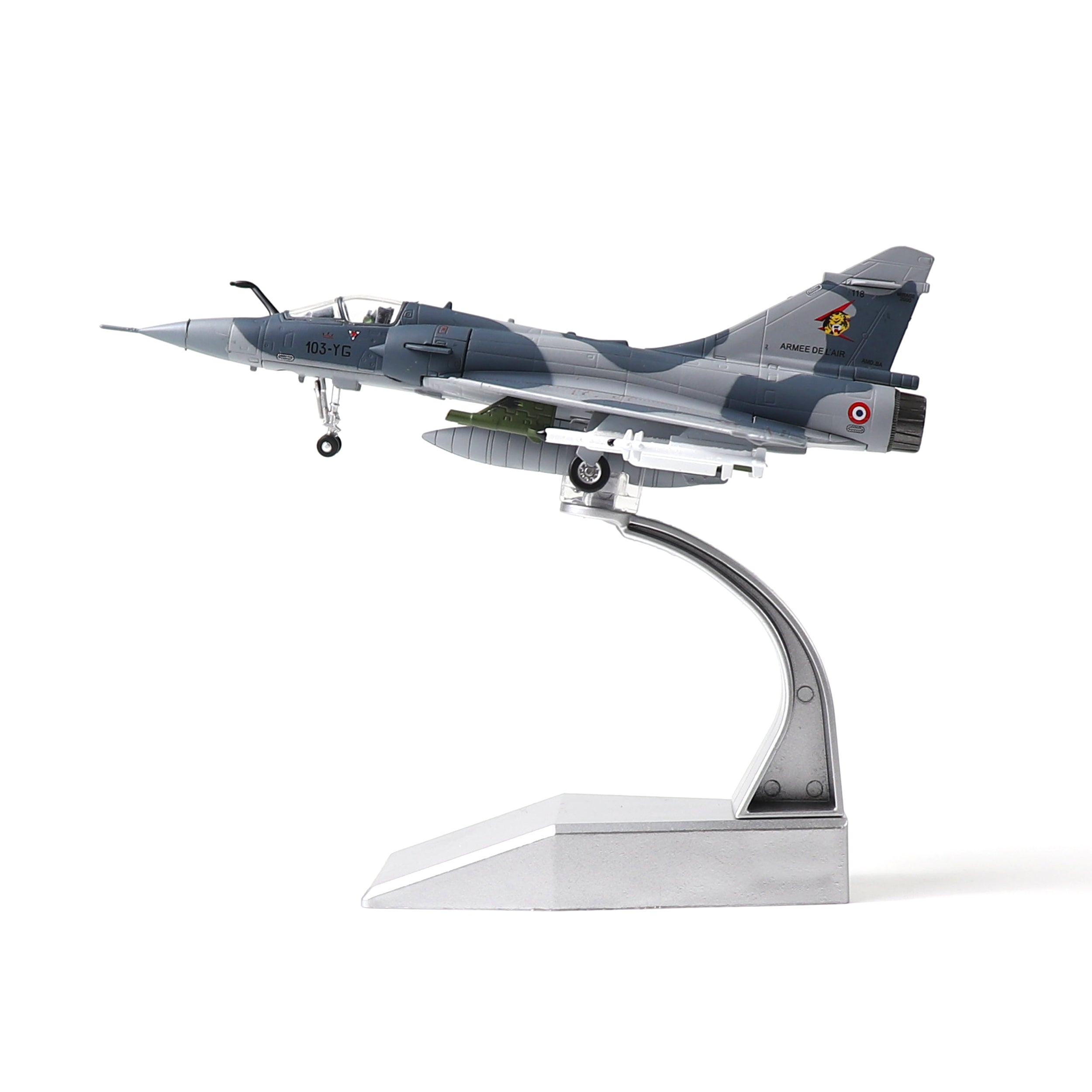 1/100 Scale Dassault Mirage 2000 Diecast Metal Model - French Air Force Fighter Jet with Stand by NUOTIE