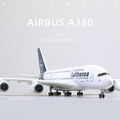 1/160 Airbus A380 Lufthansa Diecast Airplane Model | Finished Superjumbo Static Display with Stand