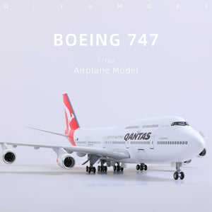 QIYUMOKE 1/160 Boeing 747 Qantas Model Kit | Jumbo Jet Assembly Plane with Display Base aircraft - Product Image