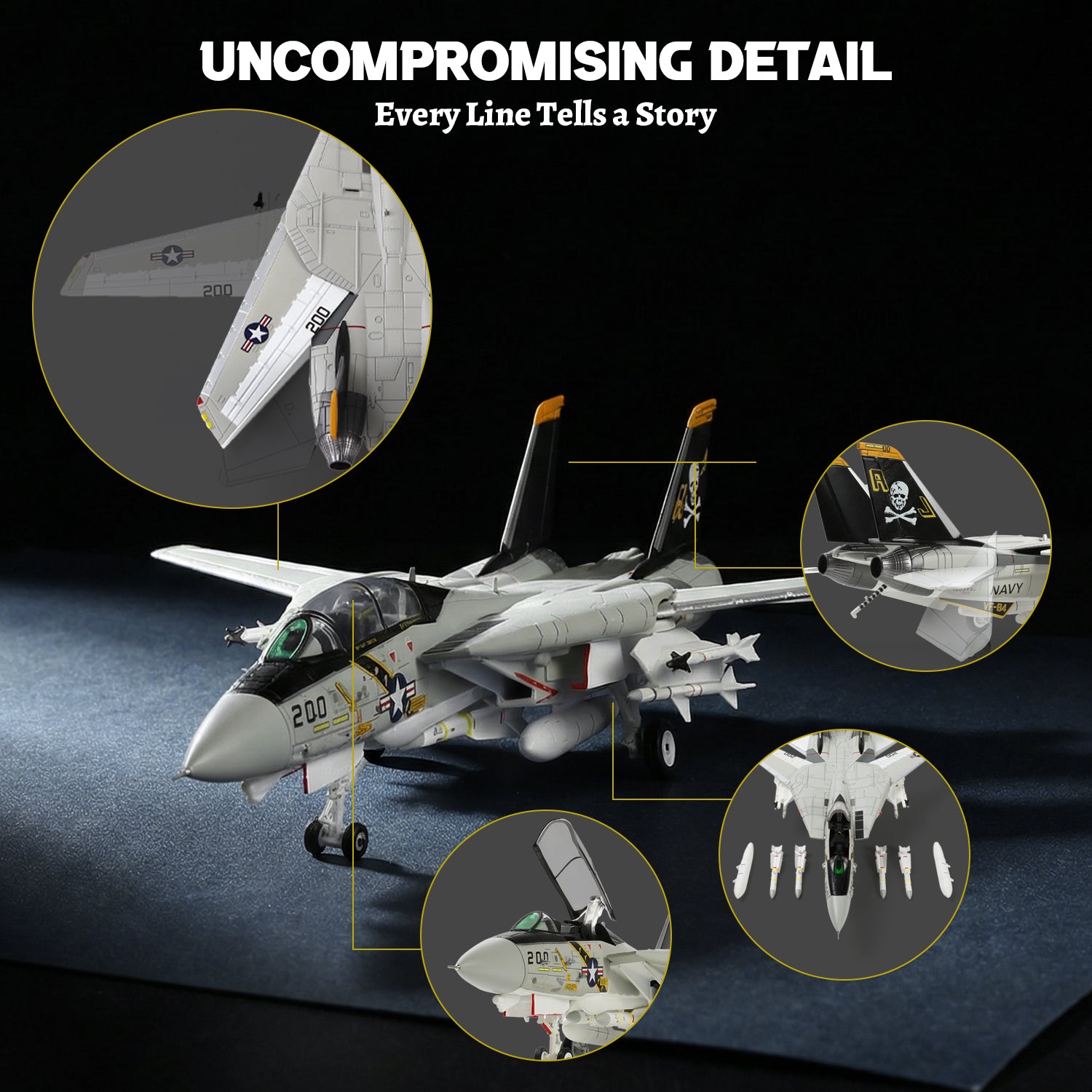 金属製　グラマン　Ｆ−１４トムキャット　VF-84 NUOTIE 1/72 Grumman F-14 Tomcat Diecast Metal Model - VF-84 Jolly Roge