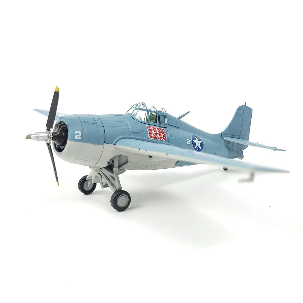 NUOTIE Model F4F Wildcat navy aircraft model with stand, front view